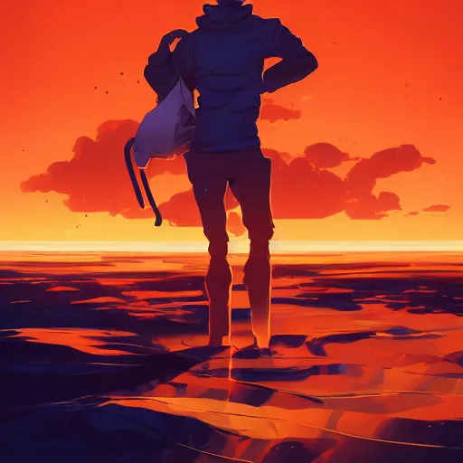 Prompt: global warming, minimalist comics, behance hd by jesper ejsing, by rhads, makoto shinkai and lois van baarle, ilya kuvshinov, rossdraws global illumination ray tracing hdr radiating a glowing aura, orange and black