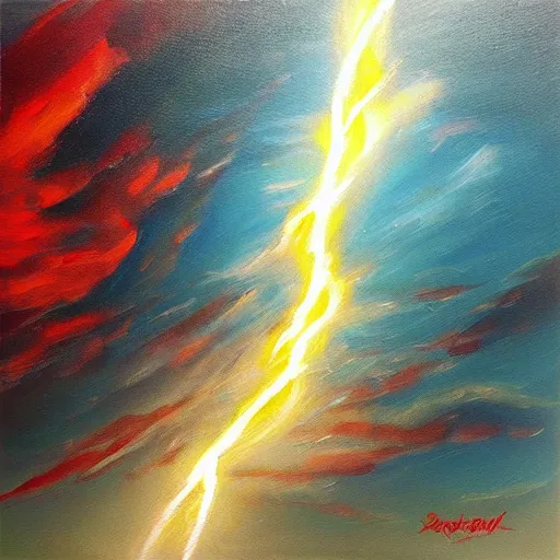 Prompt: “lightning tornado oil panting”