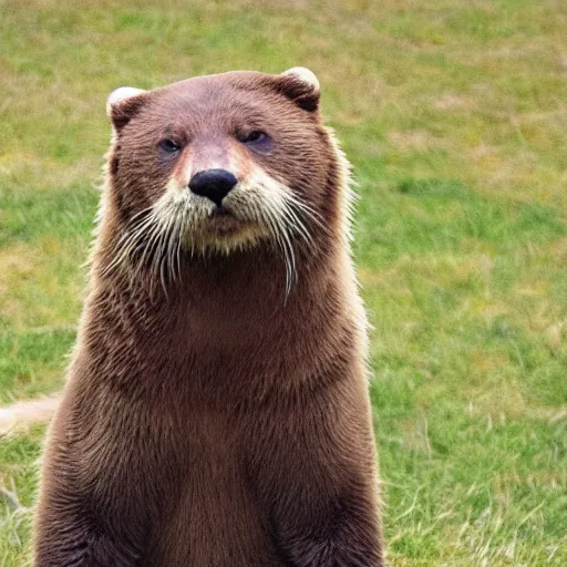 Image similar to half cat, half otter, half grizzly bear