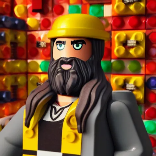 Image similar to Grigori Rasputin in The Lego Movie, unreal 5, DAZ, hyperrealistic, octane render, cosplay, RPG portrait, dynamic lighting