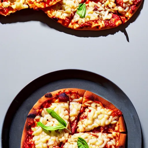 Prompt: risotto pizza 8 k award winning food photography