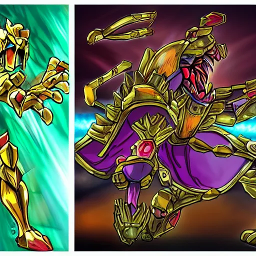 Prompt: metroid as a yu - gi - oh boss monster, card art