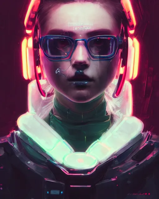 Prompt: detailed portrait neon operator girl, cyberpunk futuristic, neon, reflective puffy coat, decorated with traditional japanese by ismail inceoglu dragan bibin hans thoma greg rutkowski alexandros pyromallis nekro rene margitte, illustrated, perfect face, fine details, realistic shaded, fine - face, pretty face