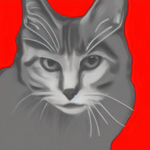 Image similar to a simple cat neon art profile portrait