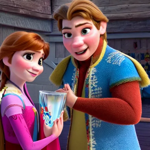 Image similar to anna from disney frozen wants a drink