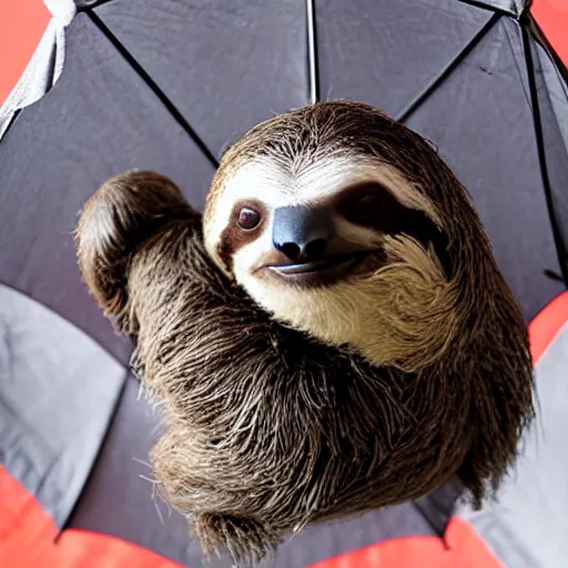 Image similar to photo of a cute sloth under an umbrella