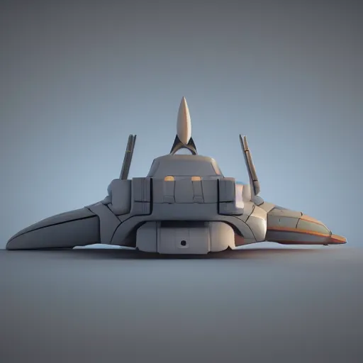 Image similar to ultra minimalist and smooth retro sci-fi toon spaceship, volumetric lighting, 8K, centered, Blender 3D, dreamyart, Mattey, Pick Wu, Andras Csuka detailed concept art pastel, 3d quality, octane render