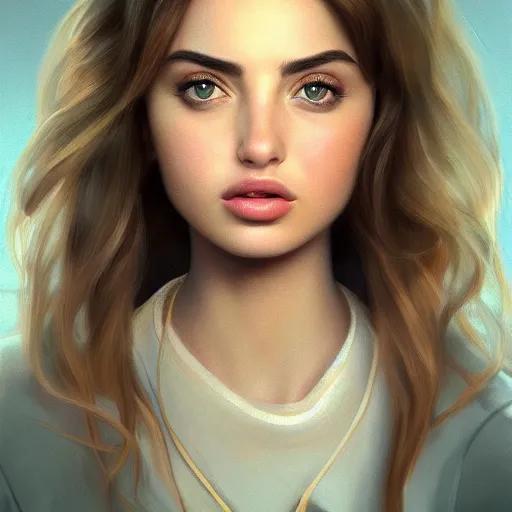 Prompt: a portrait of ana de armas as a pixar character, beautiful, elegant, extremely detailed digital art, trending on artstation hyper realistic matte painting, by wlop, artgerm