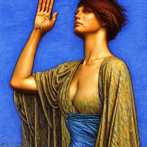 Prompt: a bird with hands, hyperrealism, no blur, 4 k resolution, ultra detailed, style of carlos schwabe