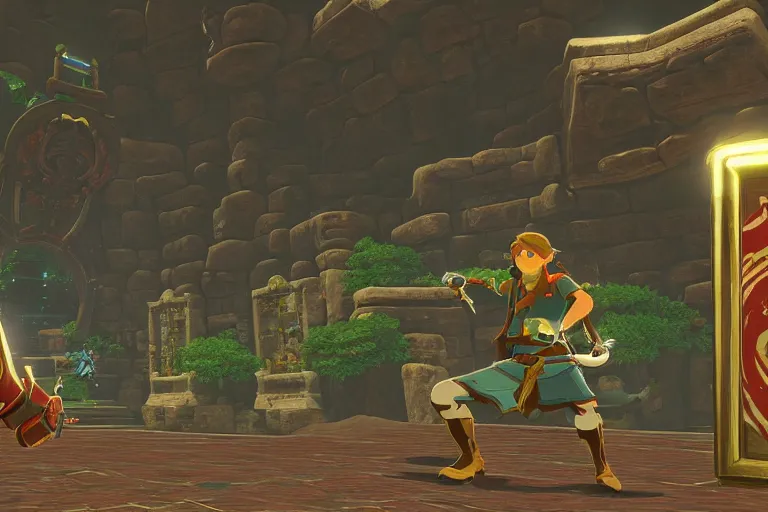 Image similar to arbys restroom in botw, breath of the wild screenshot