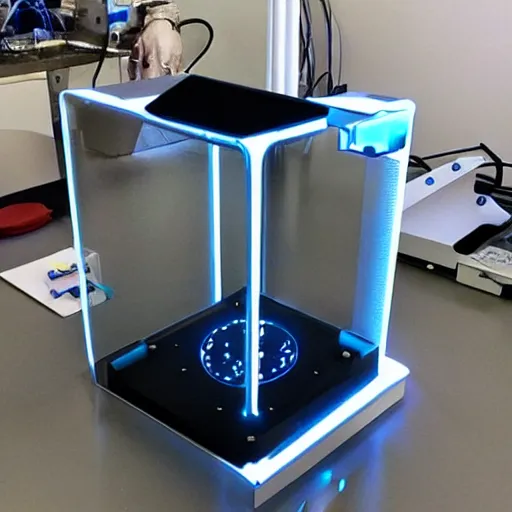 Prompt: futuristic 3 d printer