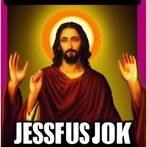 Prompt: jesus is a disk jockey in a london discotheque