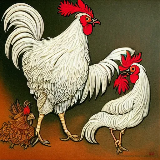 Prompt: ai producing the most popular imaginative and best art ever of a rooster