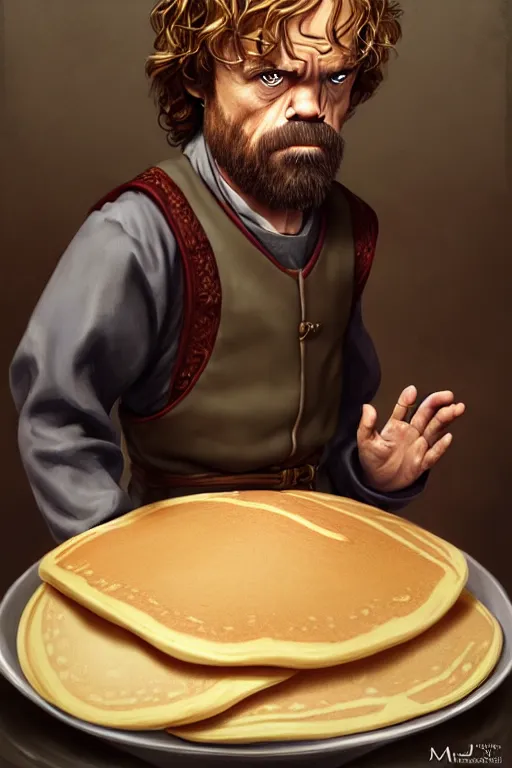 Prompt: tyrion lannister making pancakes animation pixar style, by magali villeneuve, artgerm, jeremy lipkin and michael garmash, rob rey and kentaro miura style, golden ratio, trending on art station