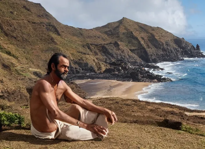 Image similar to a guanche in Anaga in yorgos lanthimos style