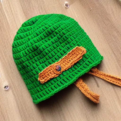 Image similar to crochet shrek bucket hat