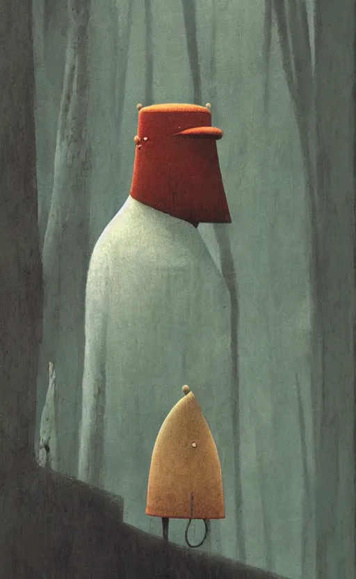 Image similar to portrait of a character in a scenic environment by Shaun Tan