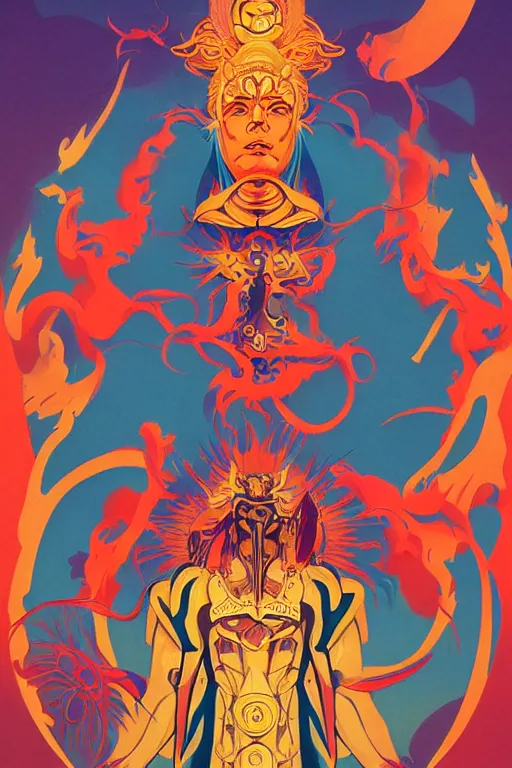 Prompt: anthropomorphic Sun-God, movie poster, dramatic, by Sachin Teng + Karol Bak + Rolf Armstrong