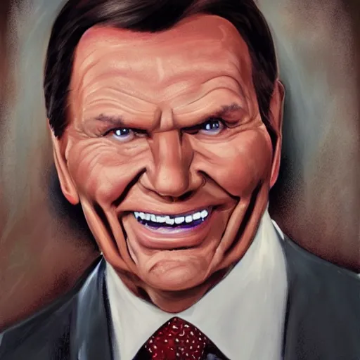 Image similar to Kenneth Copeland, Devil, Demon, Evil, Horro, Photorealistic