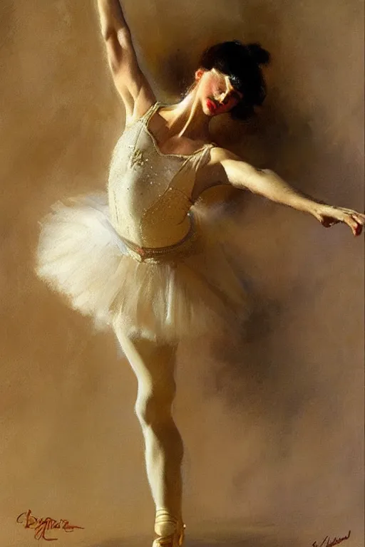 Prompt: ballet dancer, painting by gaston bussiere, craig mullins, j. c. leyendecker