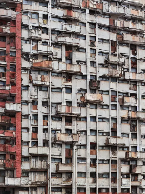 Prompt: full soviet apartment building, photo