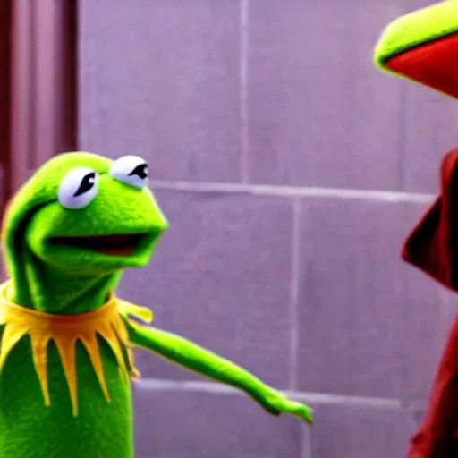 Image similar to kermit and god the conversation