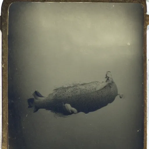 Prompt: tintype photo, underwater, tornado