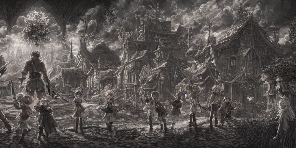 Image similar to we have also come to this hallowed spot to remind america of the fierce urgency of now. ultrafine highly detailed colorful illustration, intricate linework, sharp focus, octopath traveler, final fantasy, unreal engine highly rendered, global illumination, radiant light, intricate environment