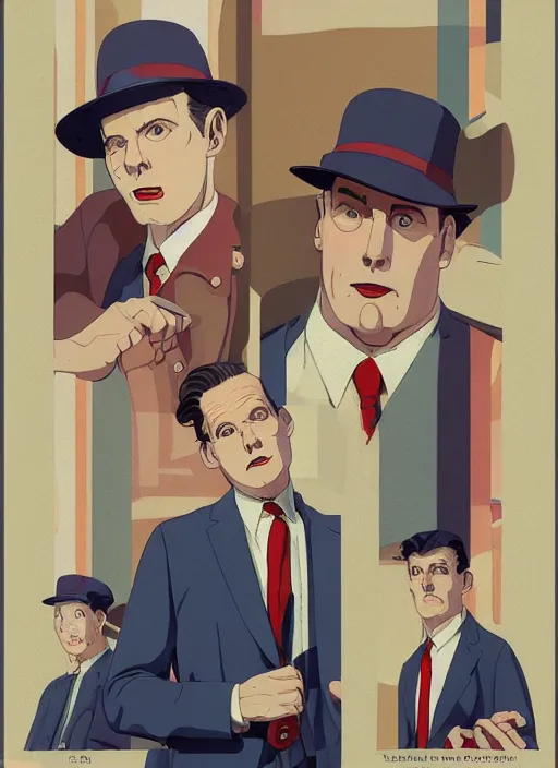 Prompt: artwork by Michael Whelan, Bob Larkin and Tomer Hanuka, of a solo individual portrait of man from a barbershop quartet wearing a 1920s red striped outfit, dapper, from scene from Twin Peaks, simple illustration, domestic, nostalgic, from scene from Twin Peaks, clean, full of details, by Makoto Shinkai and thomas kinkade, Matte painting, trending on artstation and unreal engine