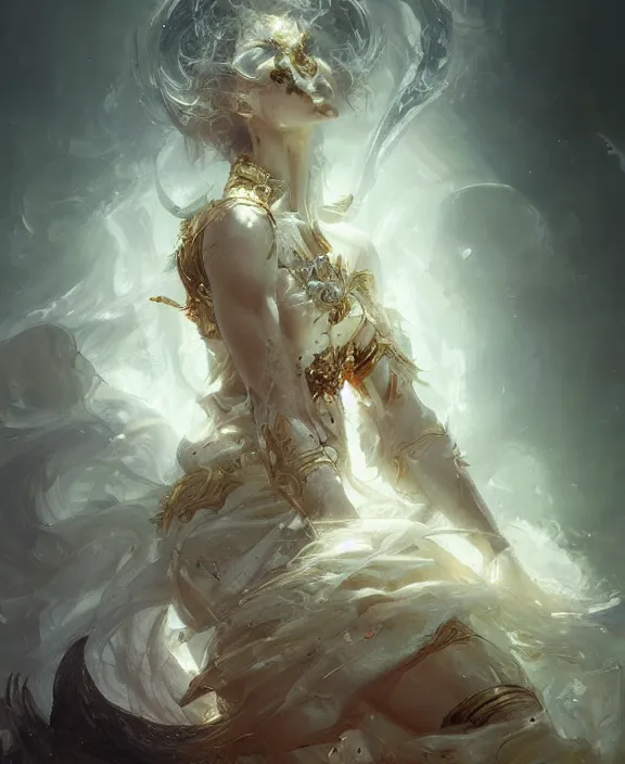 Image similar to fallen god, fantasy, intricate, elegant, highly detailed, digital painting, artstation, concept art, art by artgerm and and ruan jia