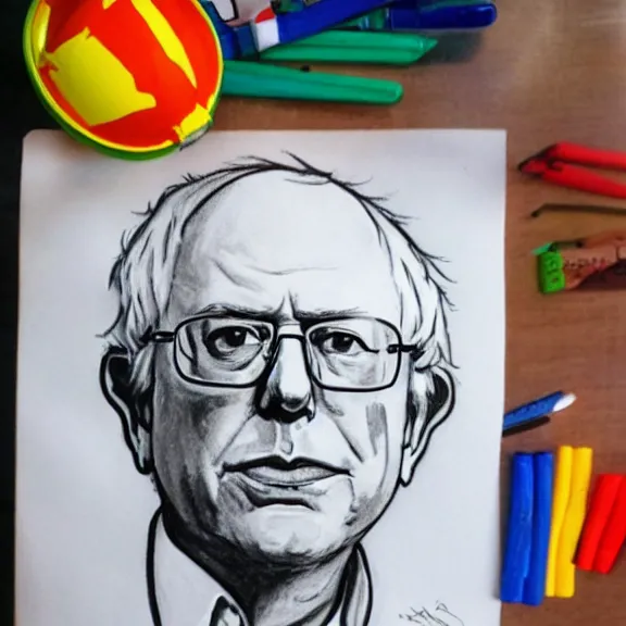 Image similar to bernie sanders child drawing