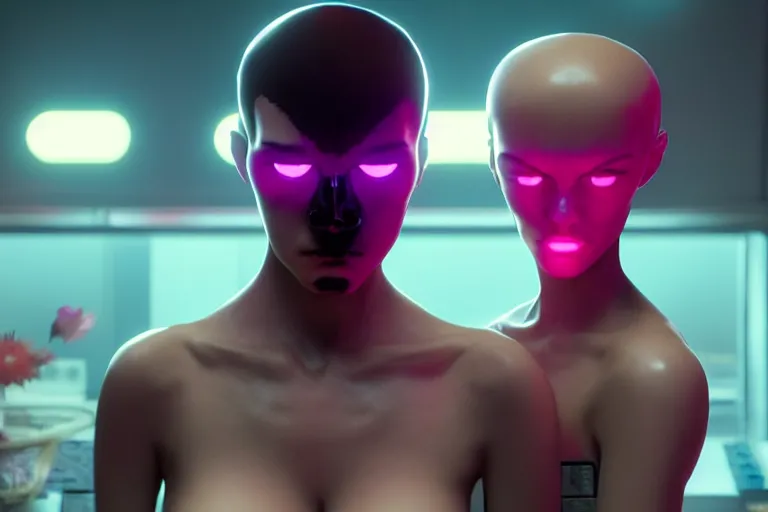 Image similar to vfx film, love death and robots, flat color profile low - key lighting award winning photography arri alexa cinematography, hyper real photorealistic cinematic, atmospheric cool colorgrade