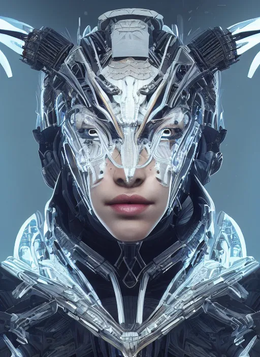 Image similar to symmetry!! portrait of adamantium alien in the style of horizon zero dawn, machine face, intricate, elegant, highly detailed, digital painting, artstation, concept art, smooth, sharp focus, illustration, art by artgerm and greg rutkowski and alphonse mucha, 8 k