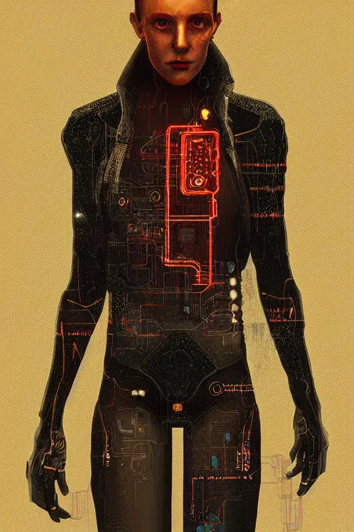 Image similar to full body portrait of a cyberpunk inspired by william gibsons neuromancer, the sprawl, ultrafine detail, digital concept art, masterpiece!!!