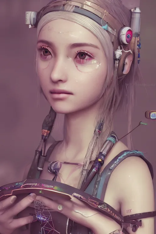 Image similar to solarpunk girl kawaii, ultra realistic, concept art, intricate details, highly detailed, photorealistic, octane render, 8 k