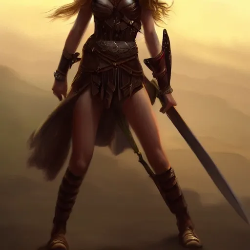 Image similar to taylor swift as a warrior maiden by wlop and glen rutkowski, mate painting, concept art, artstation