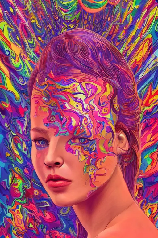 Prompt: 2 5 - year - old sofia vassilieva on an intense movie - themed psychedelic odyssey in los angeles trending on artstation