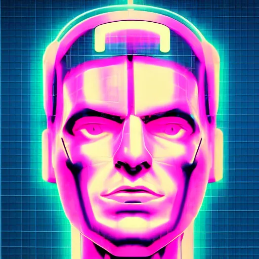 Image similar to vaccine man, portrait, vaporwave, synthwave, neon, vector graphics, cinematic, volumetric lighting, f 8 aperture, cinematic eastman 5 3 8 4 film, photorealistic