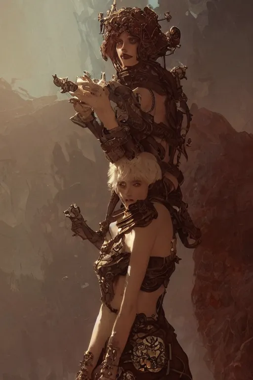 Prompt: a full body portrait of a beautiful post apocalyptic offworld nordic necromancer reposed by the lava pits, intricate, elegant, highly detailed, digital painting, artstation, concept art, smooth, sharp focus, illustration, art by krenz cushart and artem demura and alphonse mucha