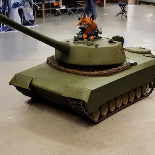 Image similar to a tank with fox armor