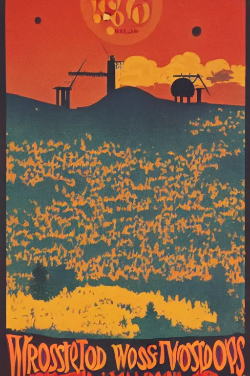 Image similar to poster for woodstock, 1 9 6 0 s