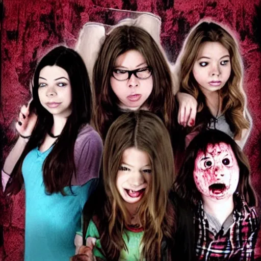 Prompt: “ icarly as a psychological thriller horror style show ”