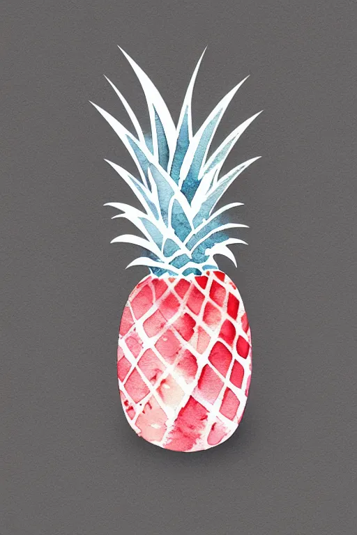 Prompt: minimalist watercolor art of a pineapple, illustration, vector art