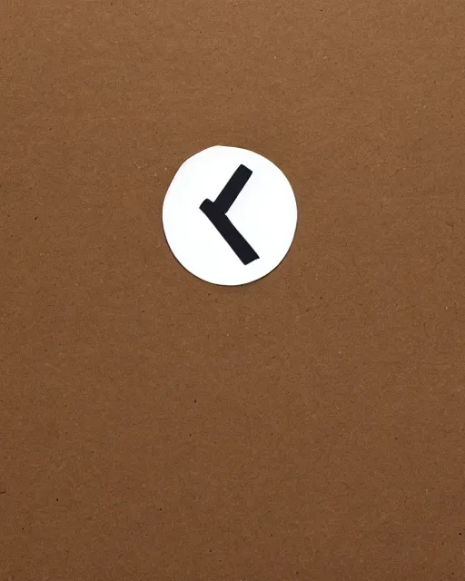 Prompt: A product shot of a cardboard with letter T on it