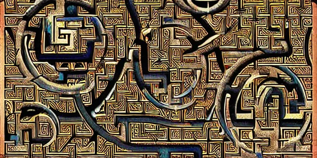 Prompt: maze labyrinth steampunk by albert gleizes