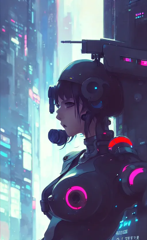 cyberpunk anime girl mech, cyberpunk accessory, side, Stable Diffusion