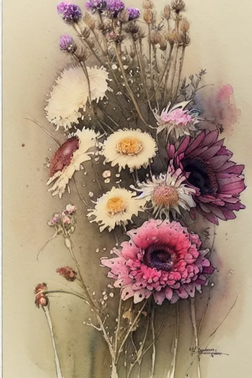 Prompt: ( ( ( ( ( 1 loose watercolor of flowers. muted colors. ) ) ) ) ) by jean - baptiste monge!!!!!!!!!!!!!!!!!!!!!!!!!!!!!!