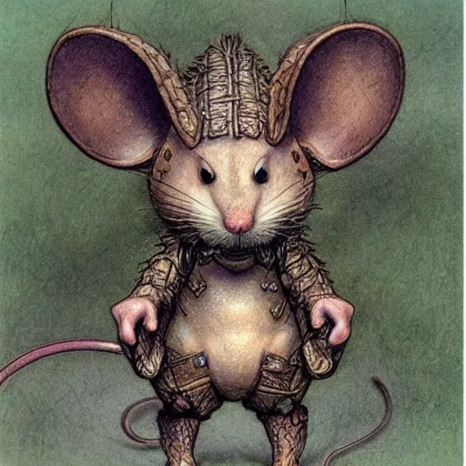Prompt: an ashigaru mouse by brian froud and ed binkley