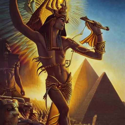 Image similar to epic masterpiece eternal starvation of Egyptian sun god Ken Kelly, photorealistic, cinematic, fantastic reality, detailed, intricate dramatic lighting, establishing shot, 8k resolution – W 1024