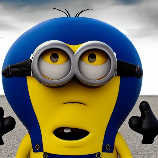 Image similar to minion blimp realistic photo